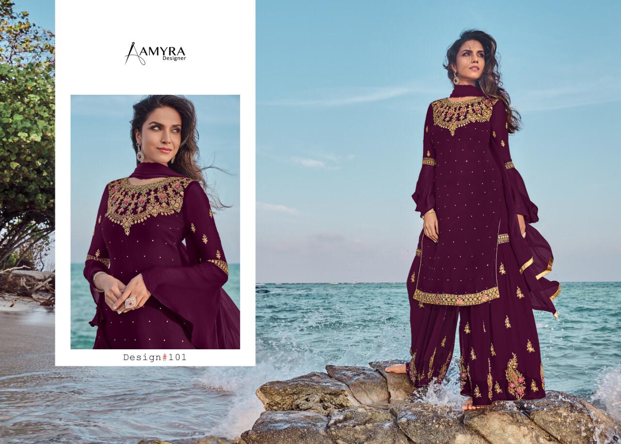 Amyra Designer Present Anaya 101-105 Series Salwar Kameez With Heavy Embroidery At Wholesale Rates In Surat