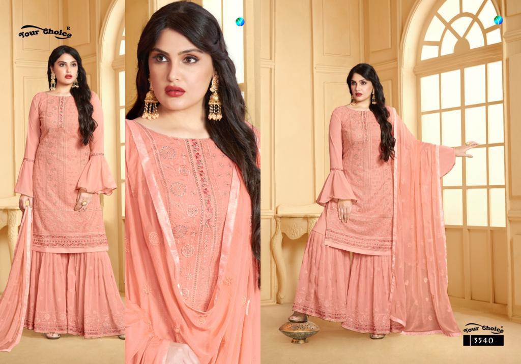 Your Choice Presents Garara  Lakhnavi Work Salwar Suit At Wholesale Rate  In Surat