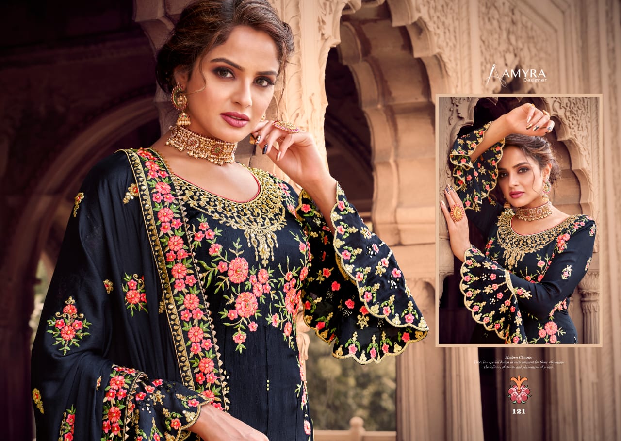 Amyra Designer Presents Aaina Vol-4 Pure Viscose Chinon With Heavy Exclusive Embroidery Designer Suits Collections At Wholesale Rate In Surat