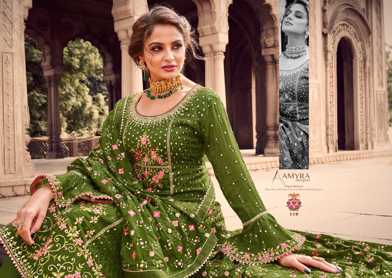 Amyra Designer Presents Aaina Vol-4 Pure Viscose Chinon With Heavy Exclusive Embroidery Designer Suits Collections At Wholesale Rate In Surat