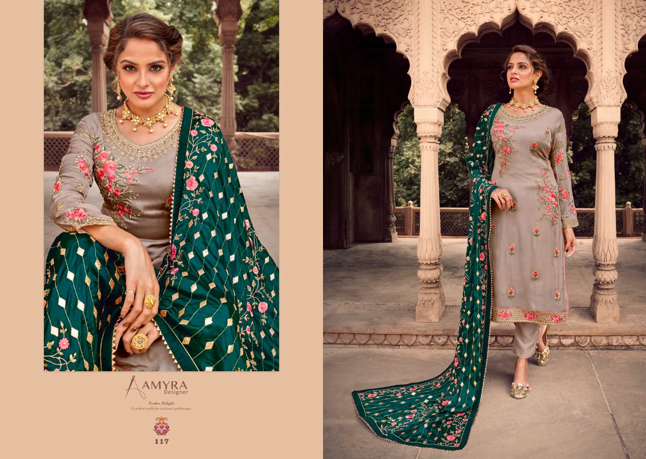 Amyra Designer Presents Aaina Vol-4 Pure Viscose Chinon With Heavy Exclusive Embroidery Designer Suits Collections At Wholesale Rate In Surat
