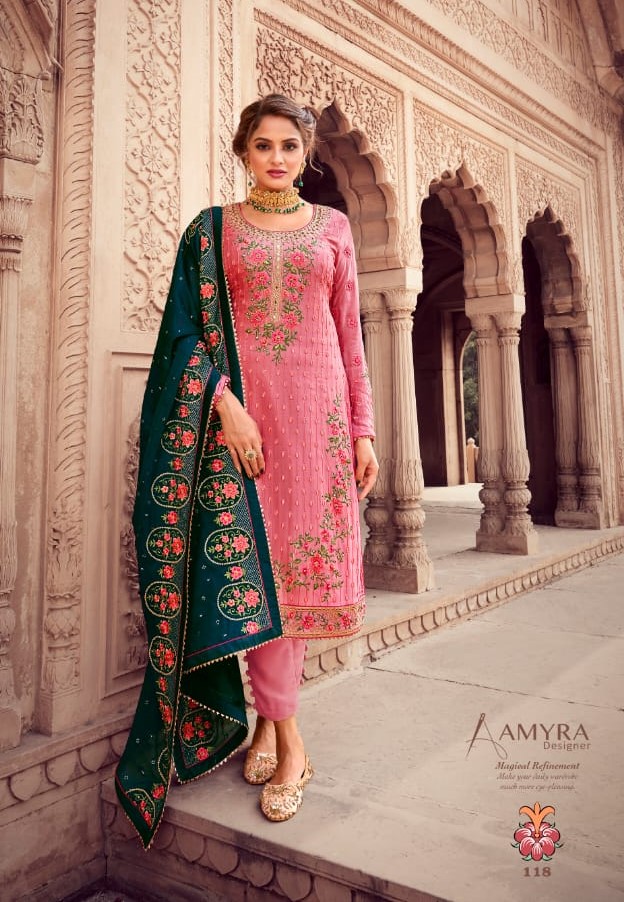 Amyra Designer Presents Aaina Vol-4 Pure Viscose Chinon With Heavy Exclusive Embroidery Designer Suits Collections At Wholesale Rate In Surat