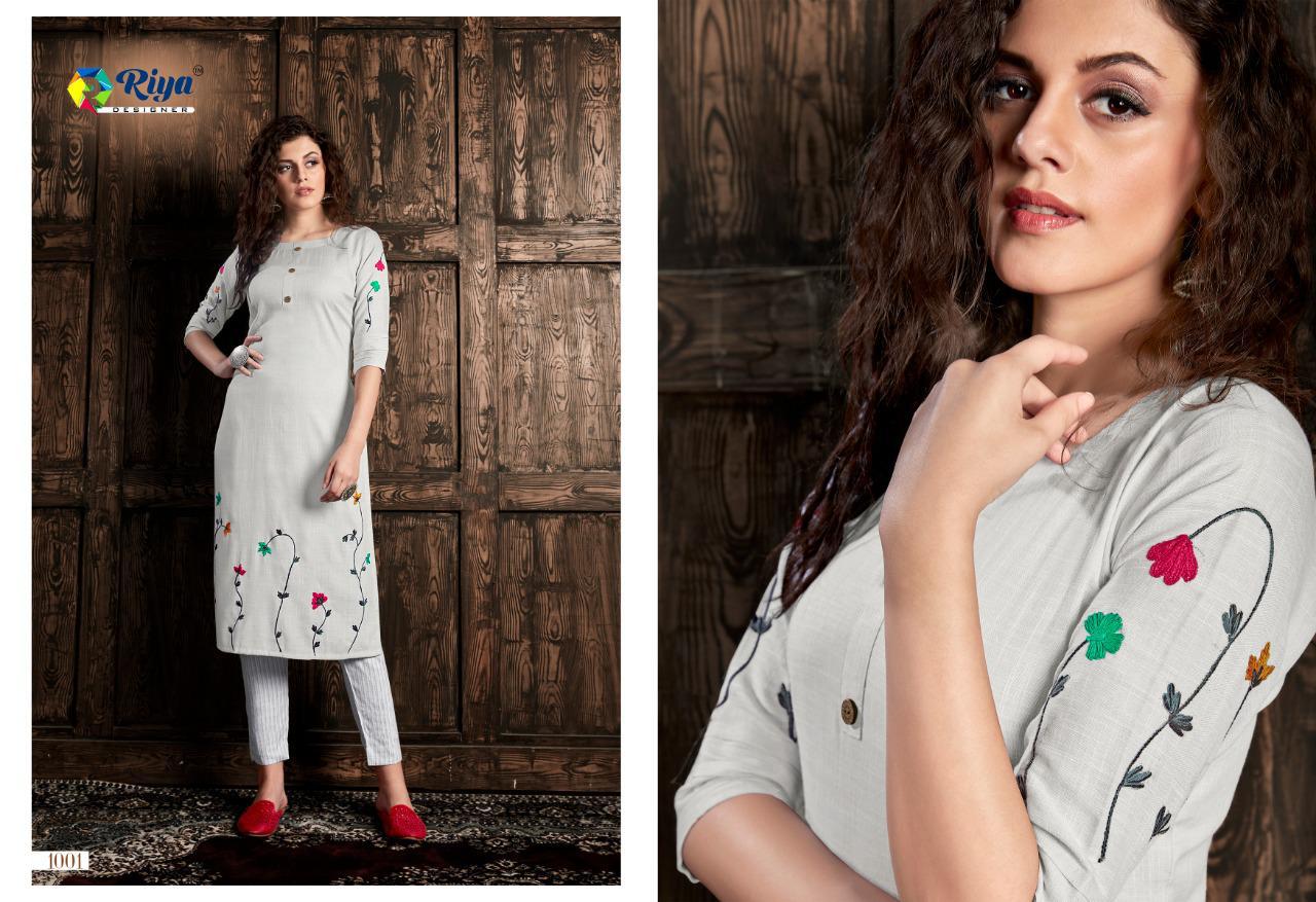 Riya Designer Introdusing Glory Rayon Slub Fancy Top And Pant Collection