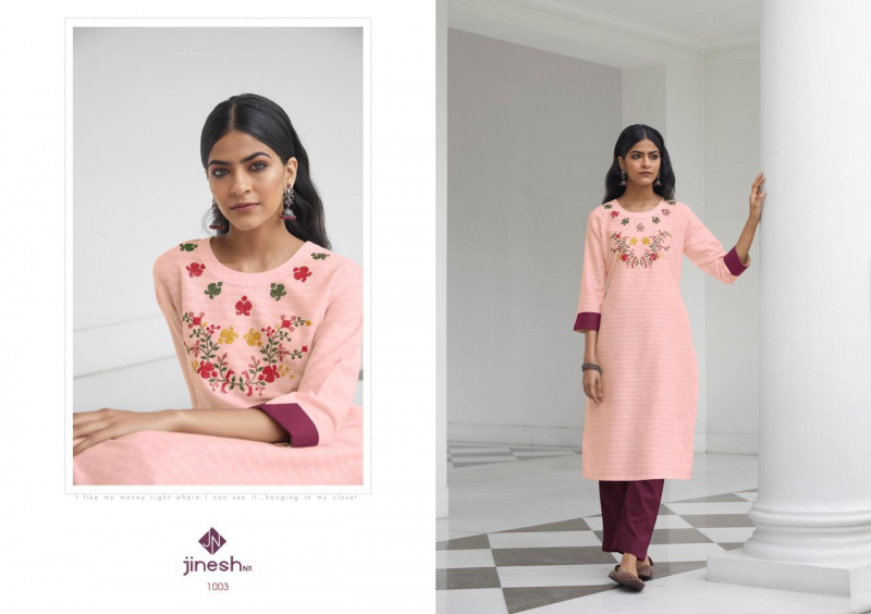 Jinesh Nx Presents Wilson Designer Rubi Cotton Handwork Kurti With Bottom Concepts Catalog At Wholesale Rate In Surat
