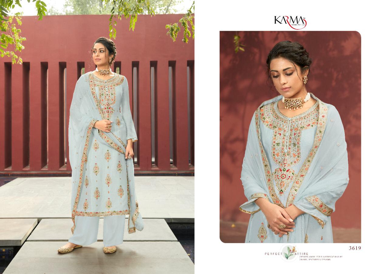 Karma Trendz Noor Vol-2 Silk Mena Kari Jacquard Designer Party Wear Traditional Salwaar Kameez At Wholesale Rate In Surat