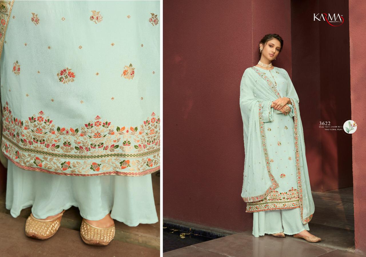Karma Trendz Noor Vol-2 Silk Mena Kari Jacquard Designer Party Wear Traditional Salwaar Kameez At Wholesale Rate In Surat