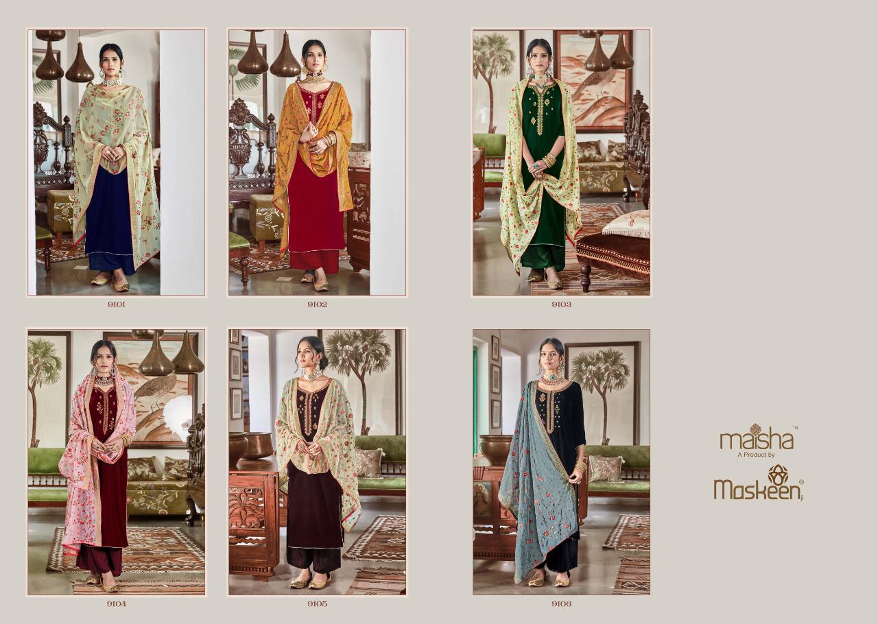 Maisha Presents Maisha Maskeen Swaragini Vol-2 Falcon Velvet Designer Salwar Suit Collections At Wholesale Rate In Surat