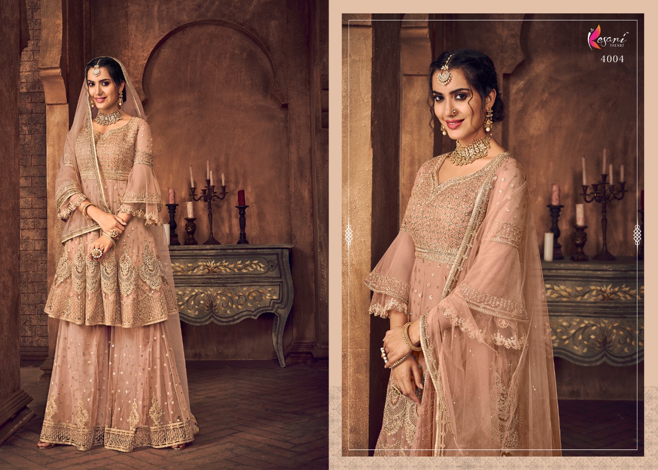 Kesari Trendz  Introdusing Nazmaa Vol 1by  Georgette Embroidery Palazzo Style Salwar Kameez