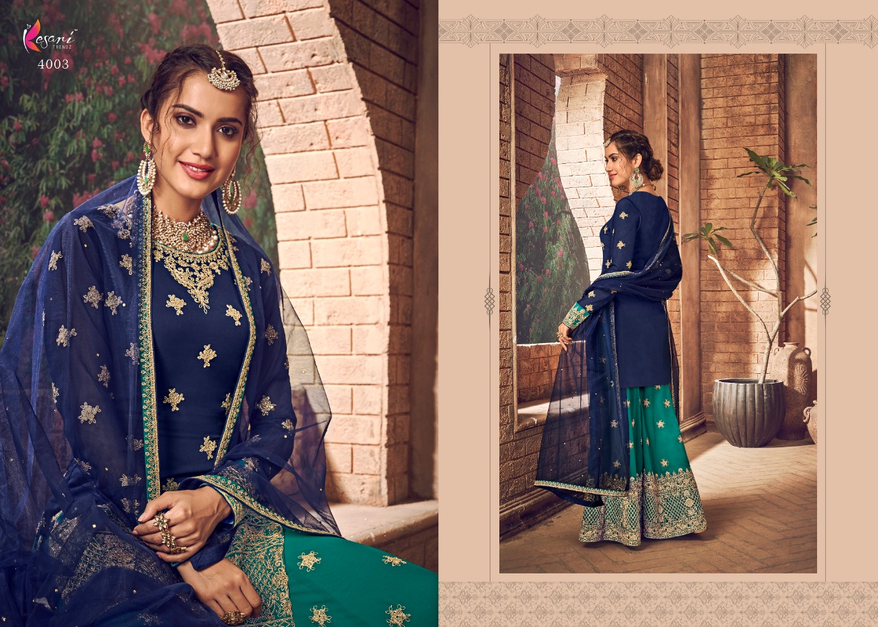 Kesari Trendz  Introdusing Nazmaa Vol 1by  Georgette Embroidery Palazzo Style Salwar Kameez