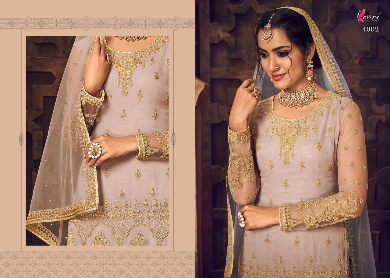 Kesari Trendz  Introdusing Nazmaa Vol 1by  Georgette Embroidery Palazzo Style Salwar Kameez