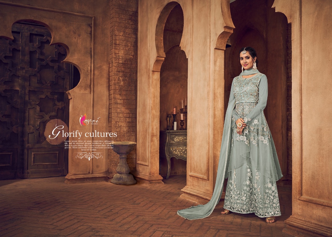 Kesari Trendz  Introdusing Nazmaa Vol 1by  Georgette Embroidery Palazzo Style Salwar Kameez