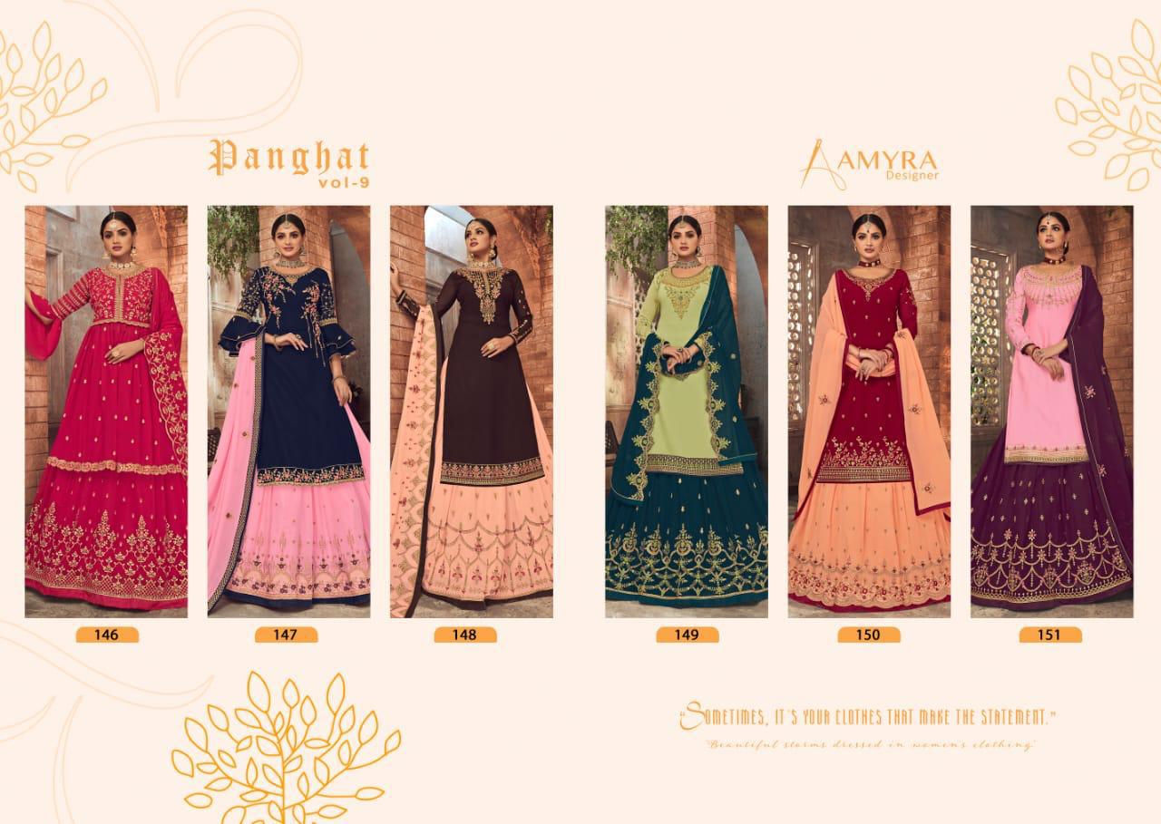 Amyra Designer Presents Panghat Vol-9 Georgette With Heavy Embroidery Work Salwar Kameez At Wholesale Rate In Surat