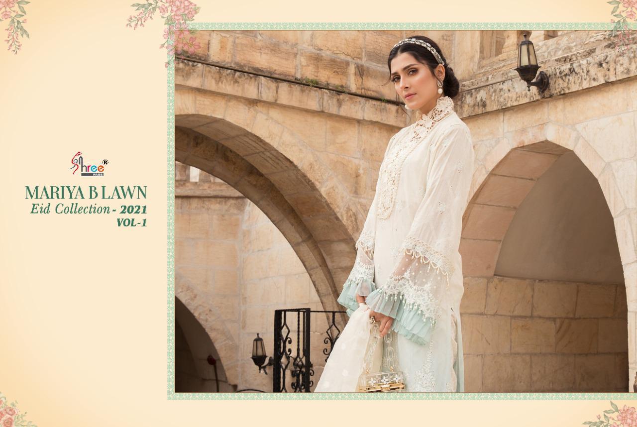 Shree Fabs Presents Mariya B Lawn Eid Collection 2021 Vol-1 Pure Lawn Cotton Print With Exclusive Heavy Patch Embrodery At Wholesale Rate In Surat