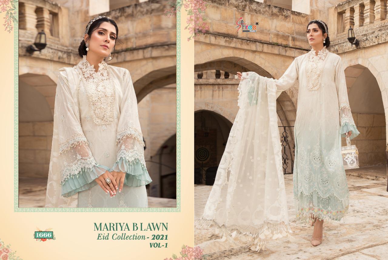 Shree Fabs Presents Mariya B Lawn Eid Collection 2021 Vol-1 Pure Lawn Cotton Print With Exclusive Heavy Patch Embrodery At Wholesale Rate In Surat