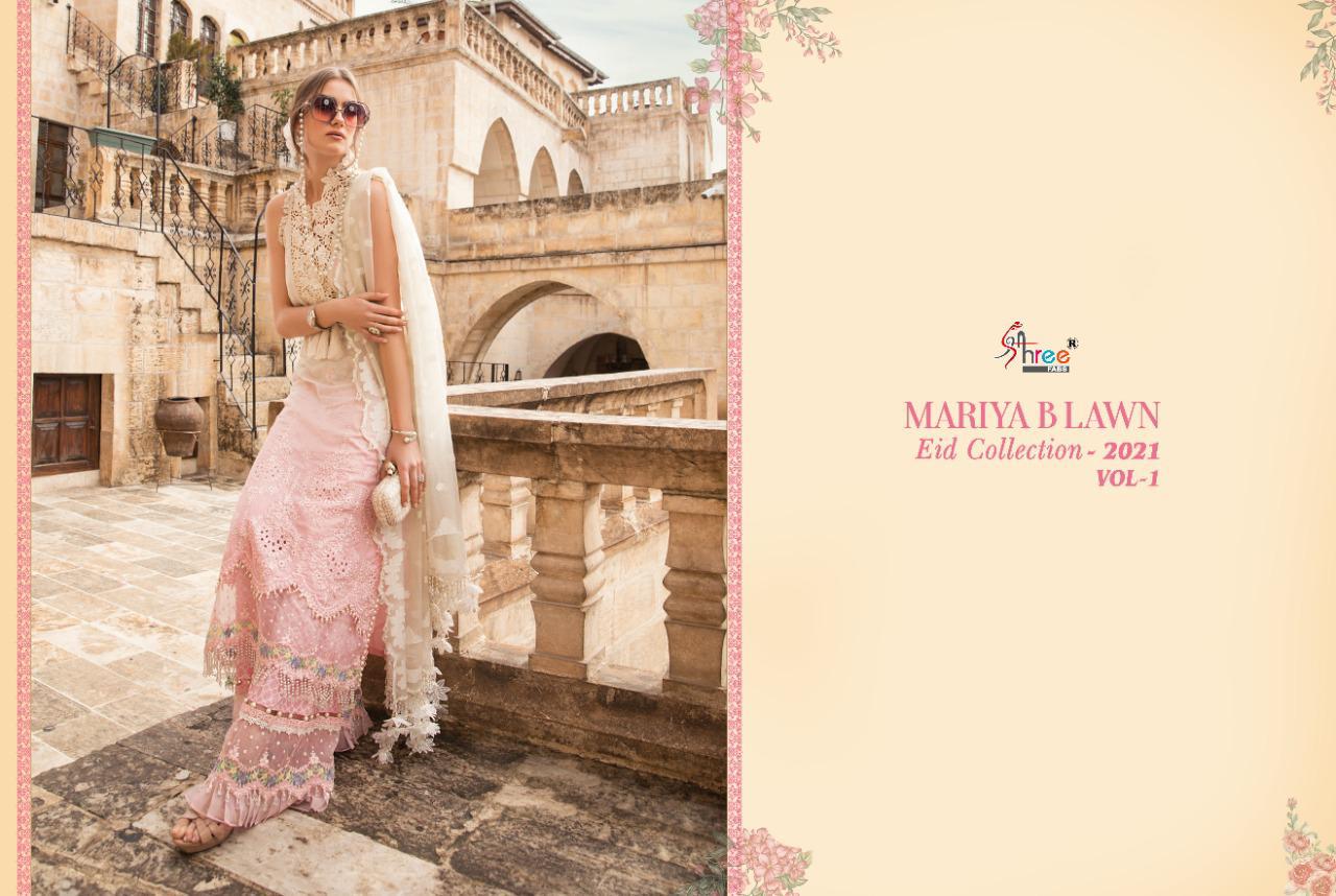 Shree Fabs Presents Mariya B Lawn Eid Collection 2021 Vol-1 Pure Lawn Cotton Print With Exclusive Heavy Patch Embrodery At Wholesale Rate In Surat
