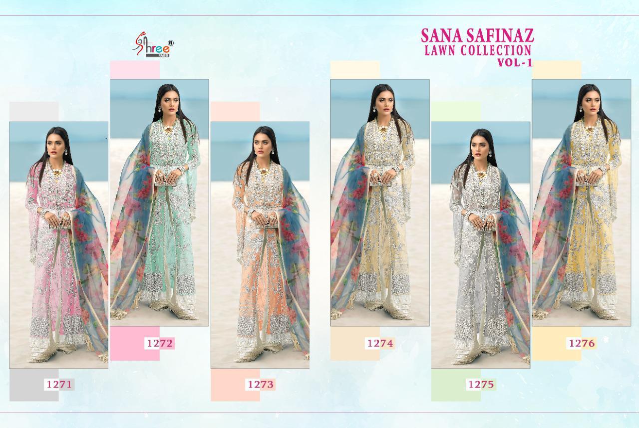 Shree Fab Presents  Sana Safinaz Lawn Collection Vol 1 Butterfly Net Pakistani Suit