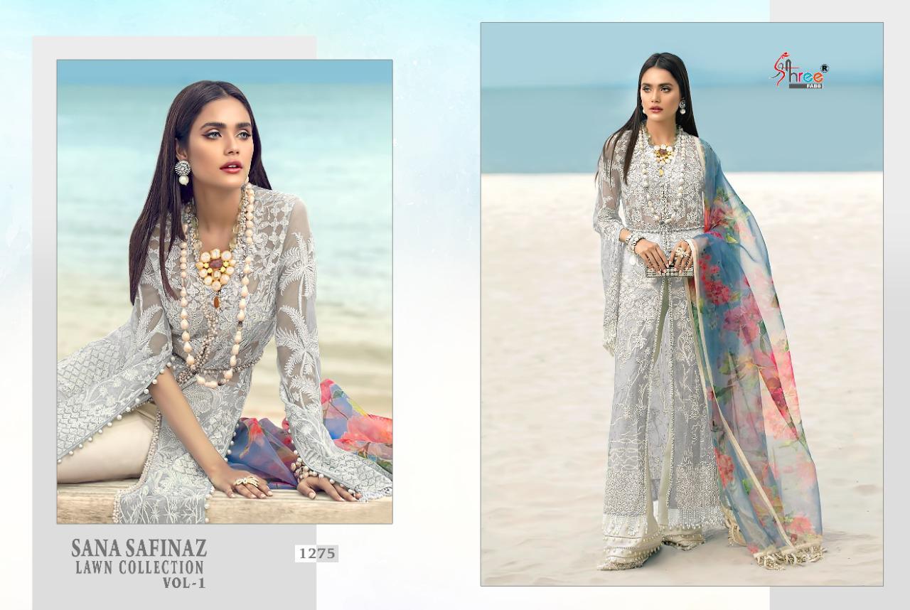 Shree Fab Presents  Sana Safinaz Lawn Collection Vol 1 Butterfly Net Pakistani Suit