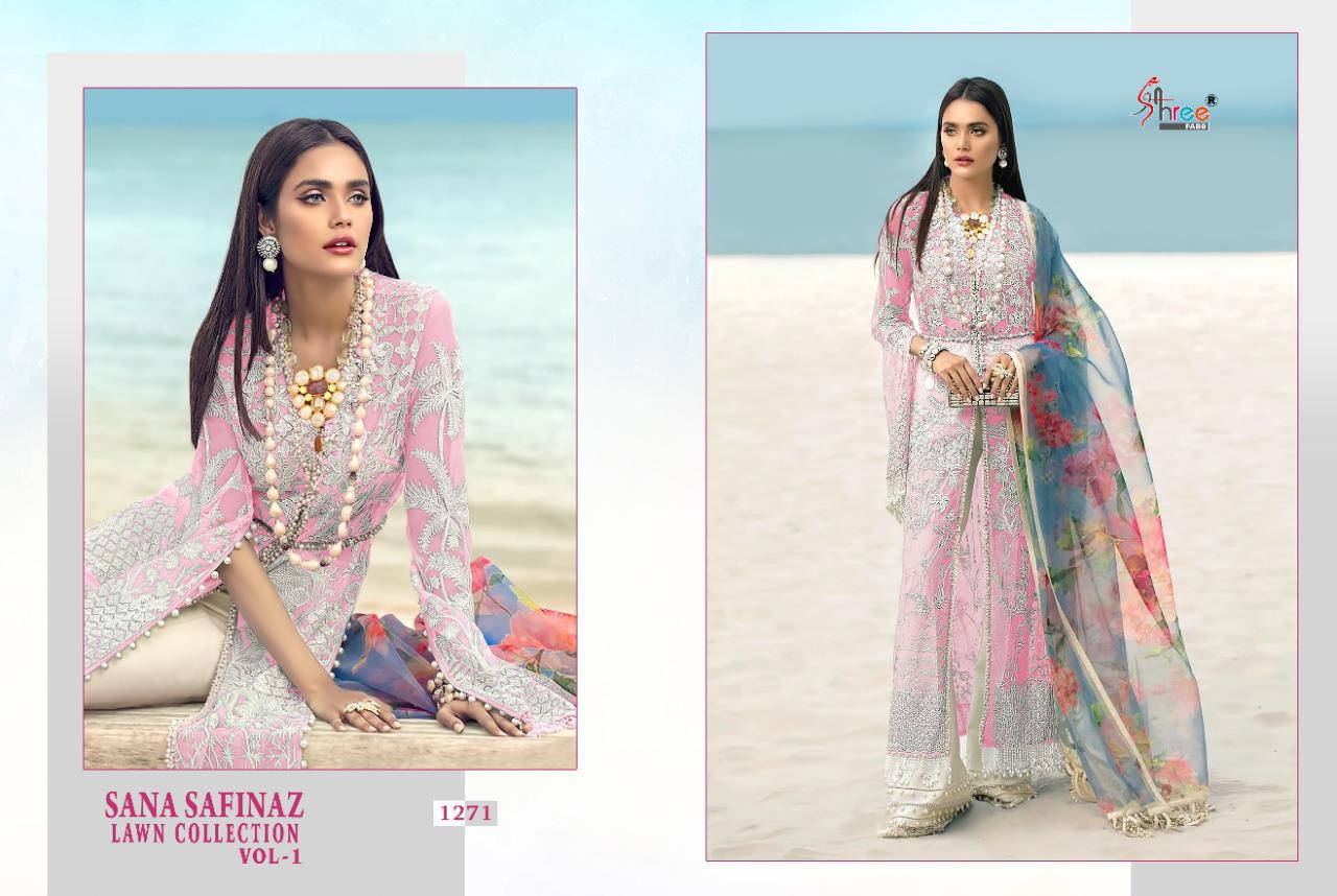 Shree Fab Presents  Sana Safinaz Lawn Collection Vol 1 Butterfly Net Pakistani Suit