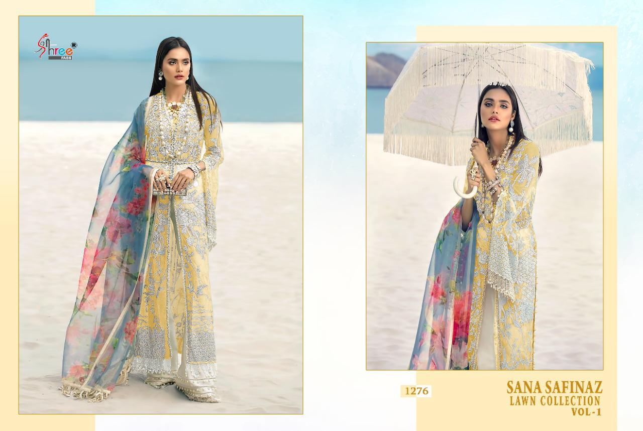 Shree Fab Presents  Sana Safinaz Lawn Collection Vol 1 Butterfly Net Pakistani Suit