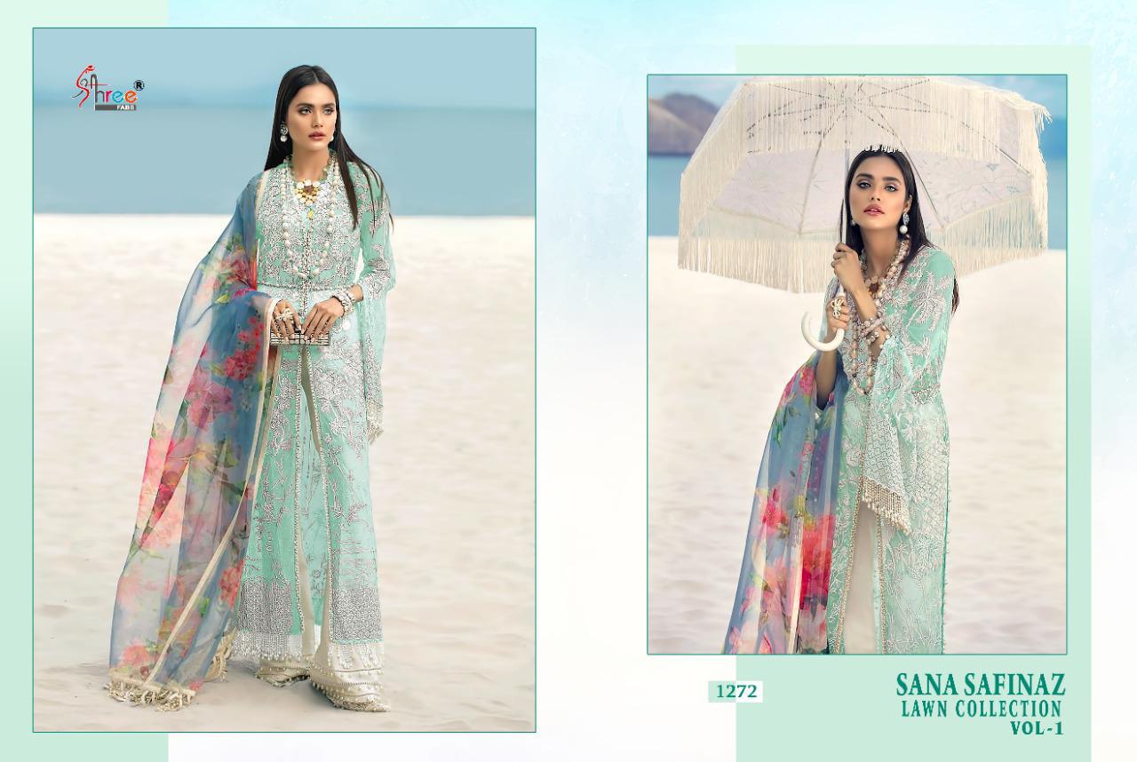 Shree Fab Presents  Sana Safinaz Lawn Collection Vol 1 Butterfly Net Pakistani Suit
