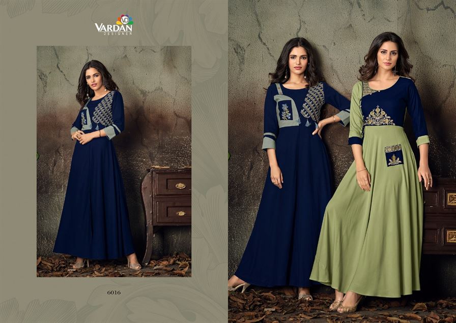 Vardan Designer Present Gulnaz Vol 2 Catalogue Party Wear Kurtis Wholesale Rate In Surat