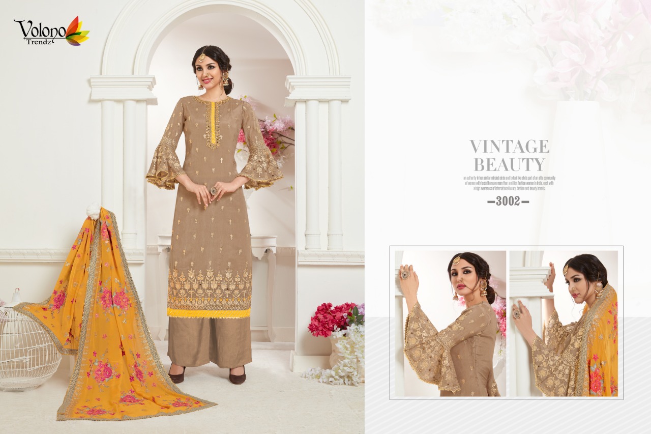 Volono Trandz Presents  Gharara Vol-3 3001-3004 Series Wholesale Rate In Surat