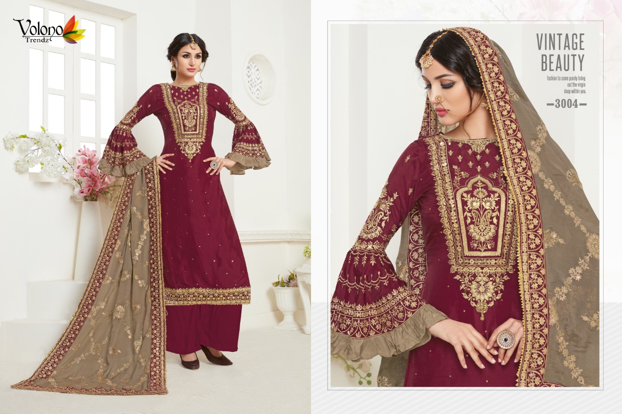 Volono Trandz Presents  Gharara Vol-3 3001-3004 Series Wholesale Rate In Surat