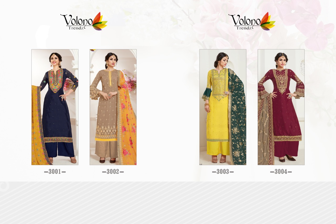 Volono Trandz Presents  Gharara Vol-3 3001-3004 Series Wholesale Rate In Surat