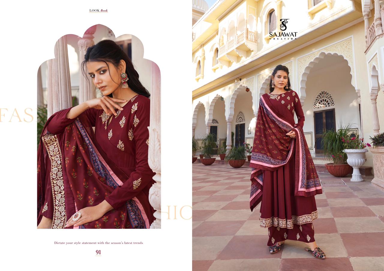 Prisha Vol-02 Designer Heavy Suits By Sajawat Creation At Wholesale Rate In Surat