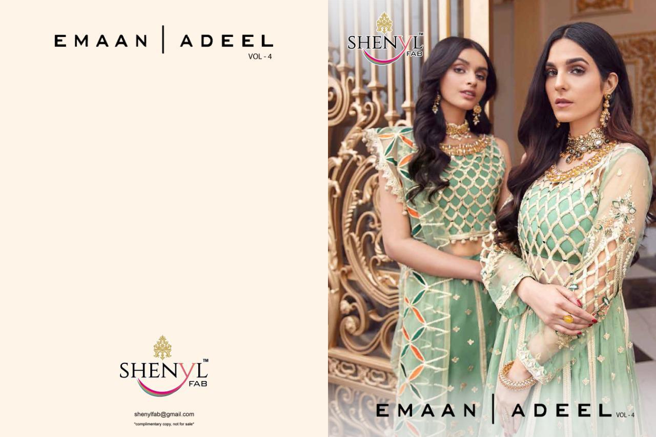 Emaan Adeel Vol-04 Premium Collection Of Pakistani Concept Suits By Shenyl Fab At Wholesale Rate In Surat