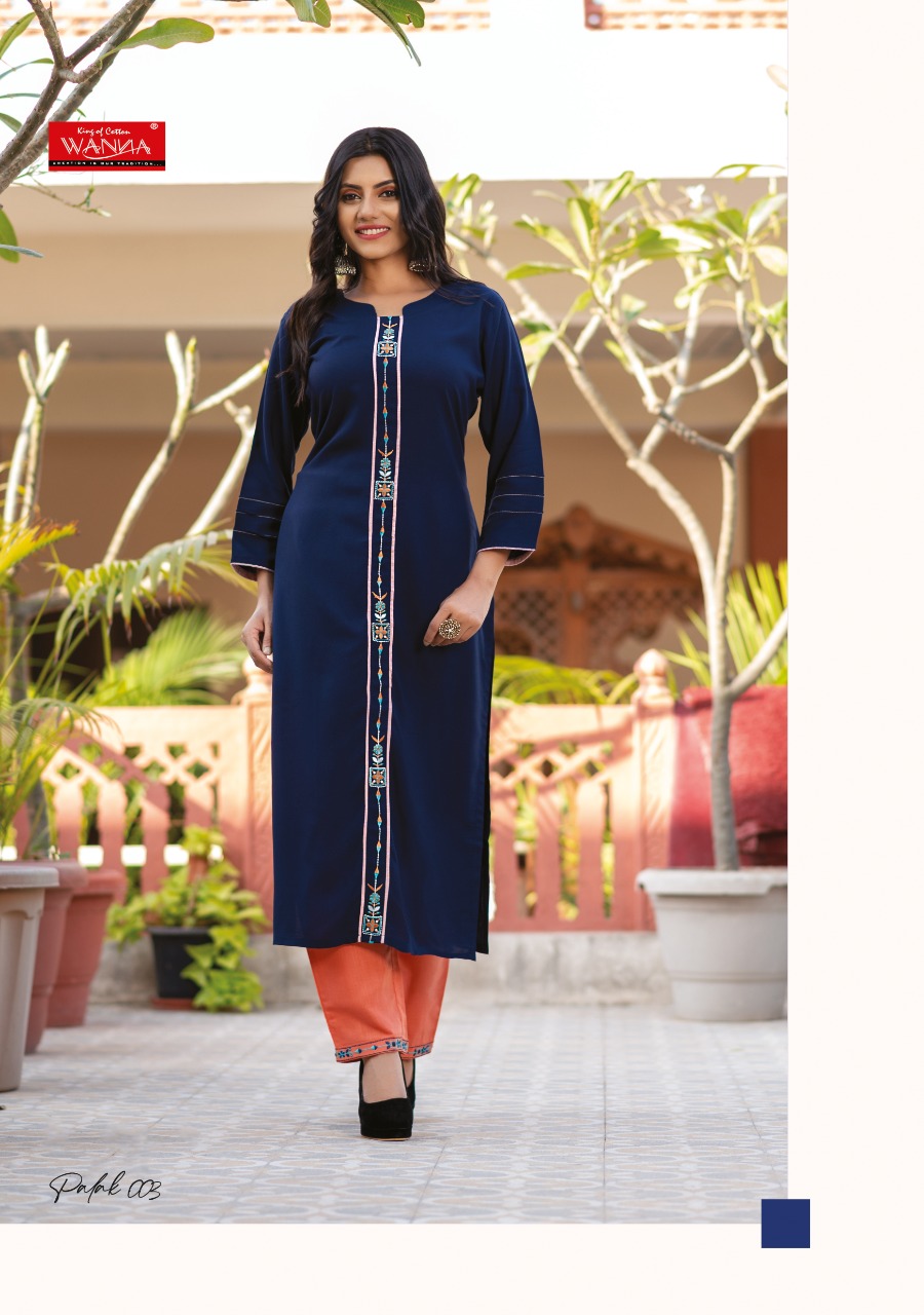 Wanna Looks Presents Palak Designer Fancy Rayon Heavy Print Kurti With Pant Concept Catalog At Wholesale Rate In Surat