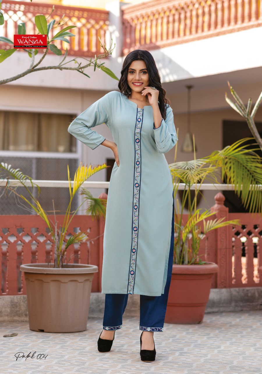 Wanna Looks Presents Palak Designer Fancy Rayon Heavy Print Kurti With Pant Concept Catalog At Wholesale Rate In Surat