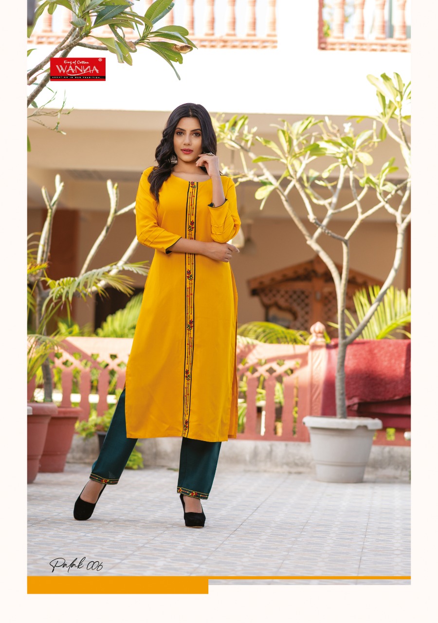 Wanna Looks Presents Palak Designer Fancy Rayon Heavy Print Kurti With Pant Concept Catalog At Wholesale Rate In Surat