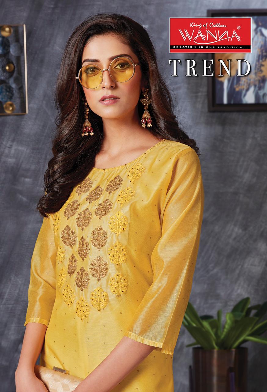 Wanna Looks Presents Trend Designer Silk Kurti With Jaam Satin Pant Concepts Collections At Wholesale Rate In Surat