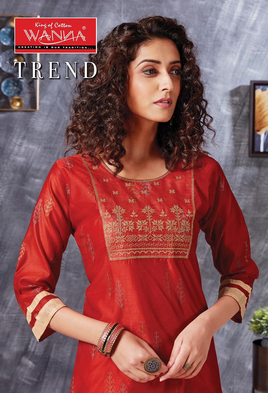 Wanna Looks Presents Trend Designer Silk Kurti With Jaam Satin Pant Concepts Collections At Wholesale Rate In Surat