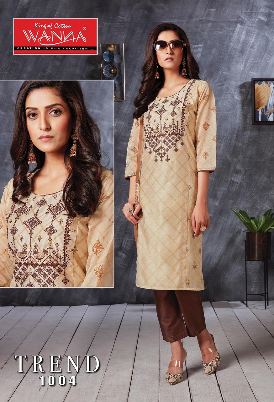 Wanna Looks Presents Trend Designer Silk Kurti With Jaam Satin Pant Concepts Collections At Wholesale Rate In Surat