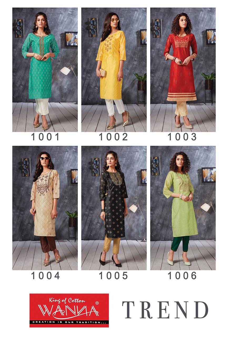 Wanna Looks Presents Trend Designer Silk Kurti With Jaam Satin Pant Concepts Collections At Wholesale Rate In Surat