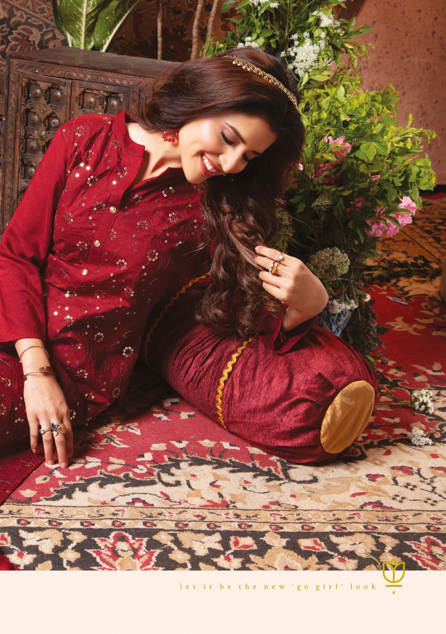 Wanna Looks Presents Hyatt Fancy Pure Rayon Coil Heavy Designer  Kurti With Sharara Concepts Catalog At Wholesale Rate In Surat