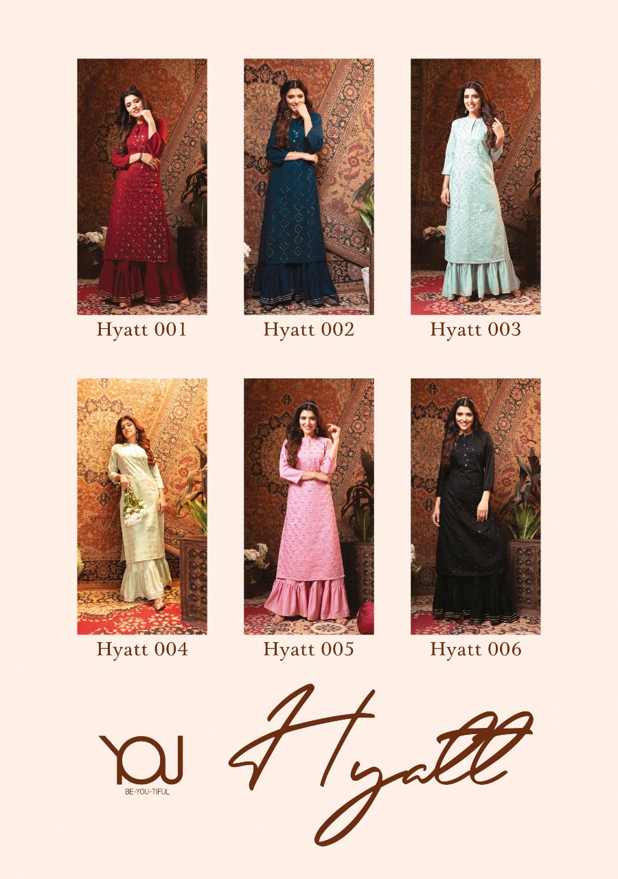 Wanna Looks Presents Hyatt Fancy Pure Rayon Coil Heavy Designer  Kurti With Sharara Concepts Catalog At Wholesale Rate In Surat