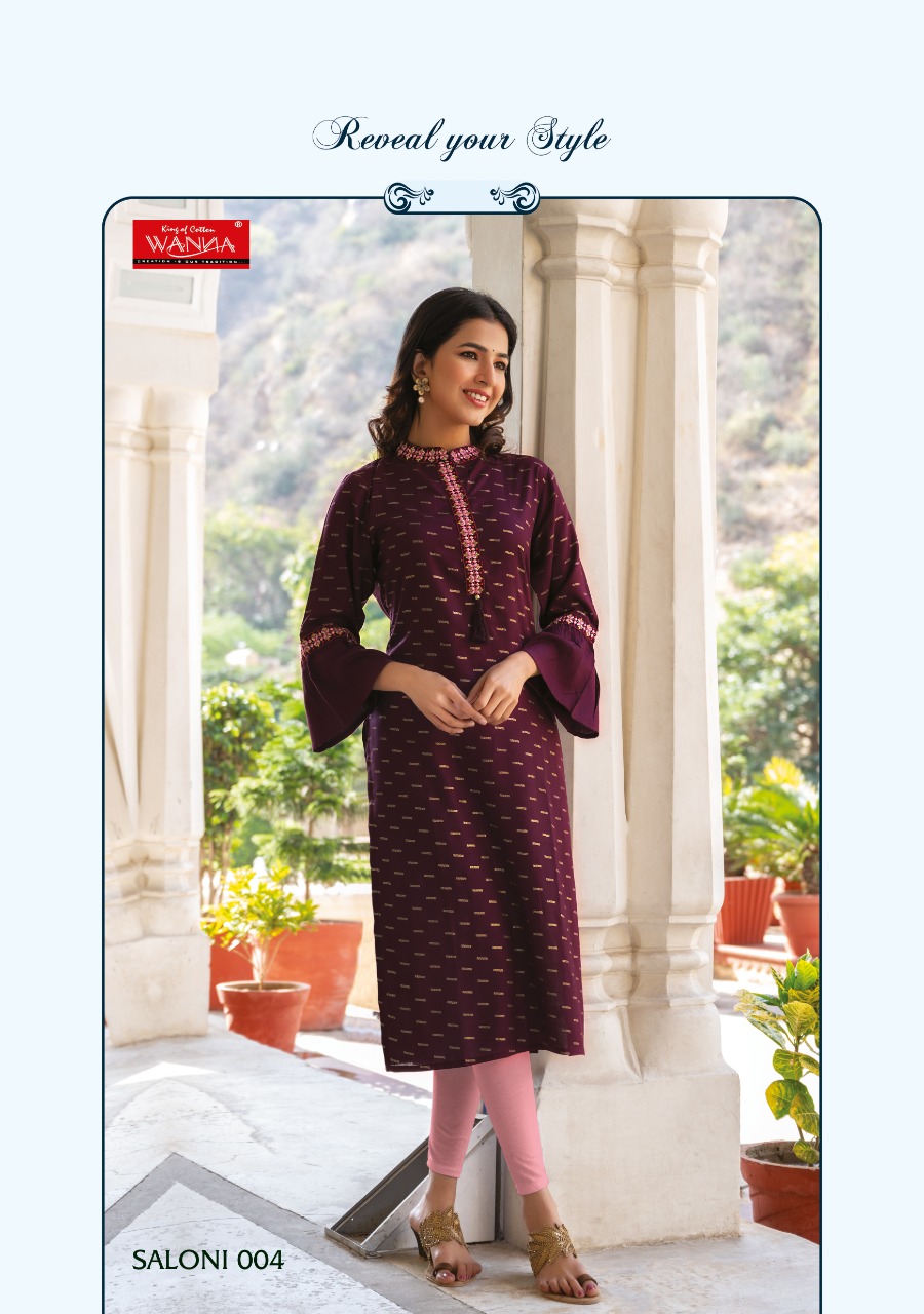 Wanna Looks Presents Saloni Designer Casual Fancy Rayon Kurti Catalog At Wholesale Rate In Surat