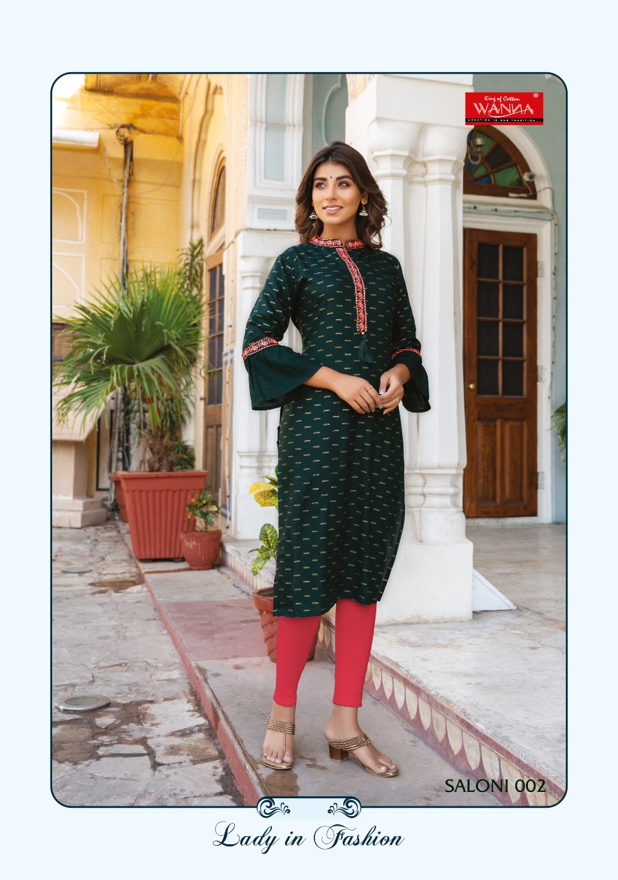 Wanna Looks Presents Saloni Designer Casual Fancy Rayon Kurti Catalog At Wholesale Rate In Surat