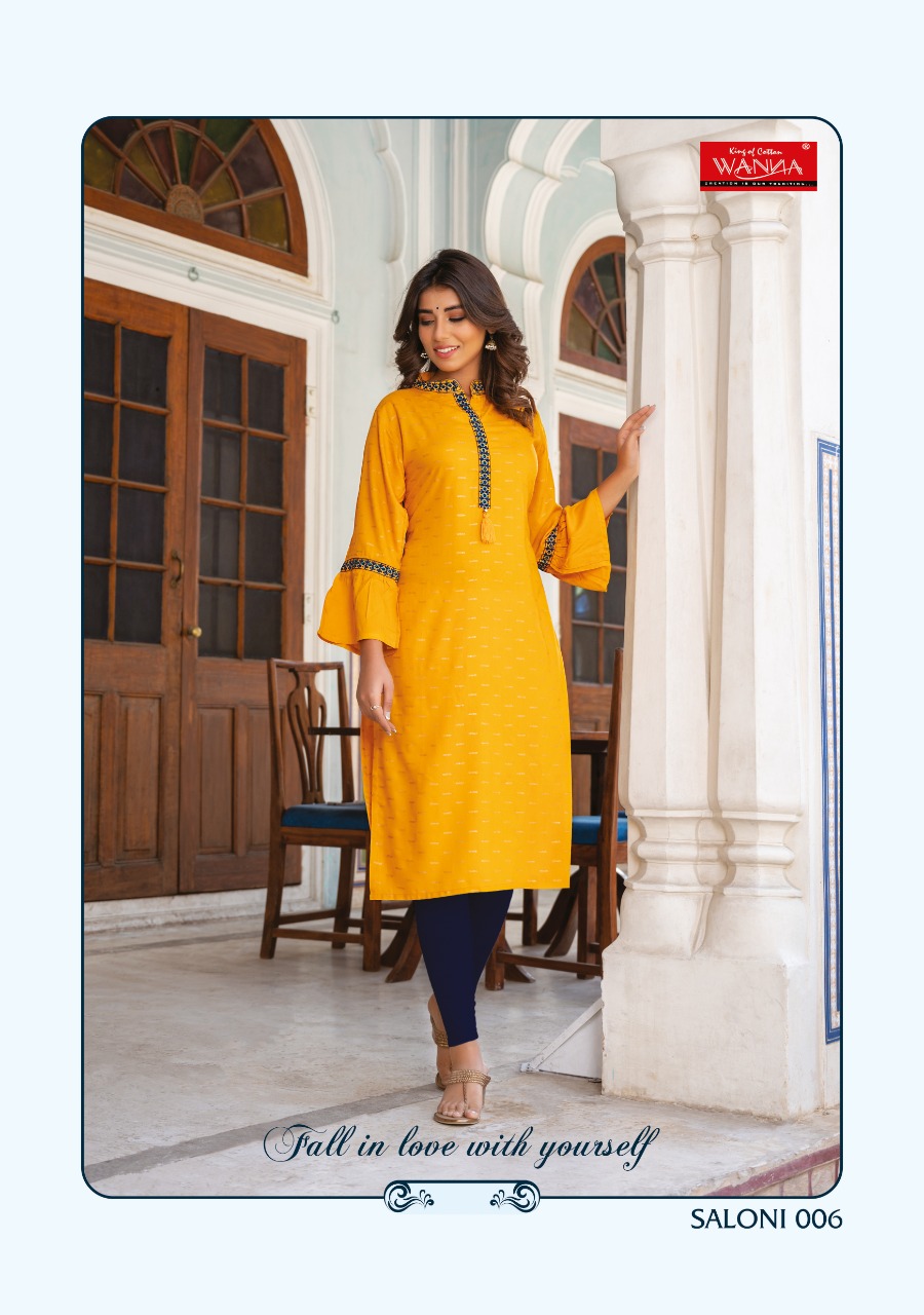 Wanna Looks Presents Saloni Designer Casual Fancy Rayon Kurti Catalog At Wholesale Rate In Surat