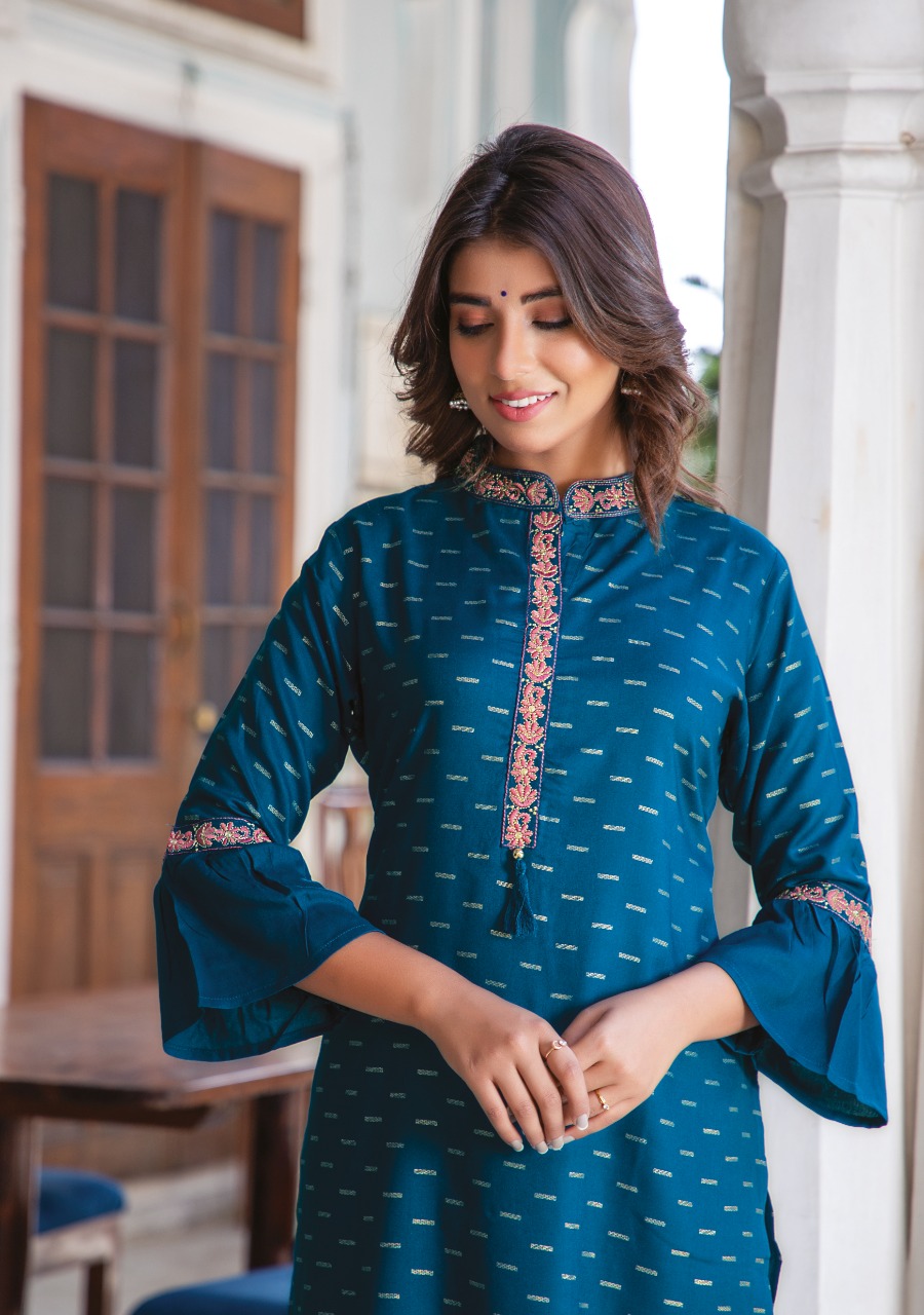 Wanna Looks Presents Saloni Designer Casual Fancy Rayon Kurti Catalog At Wholesale Rate In Surat