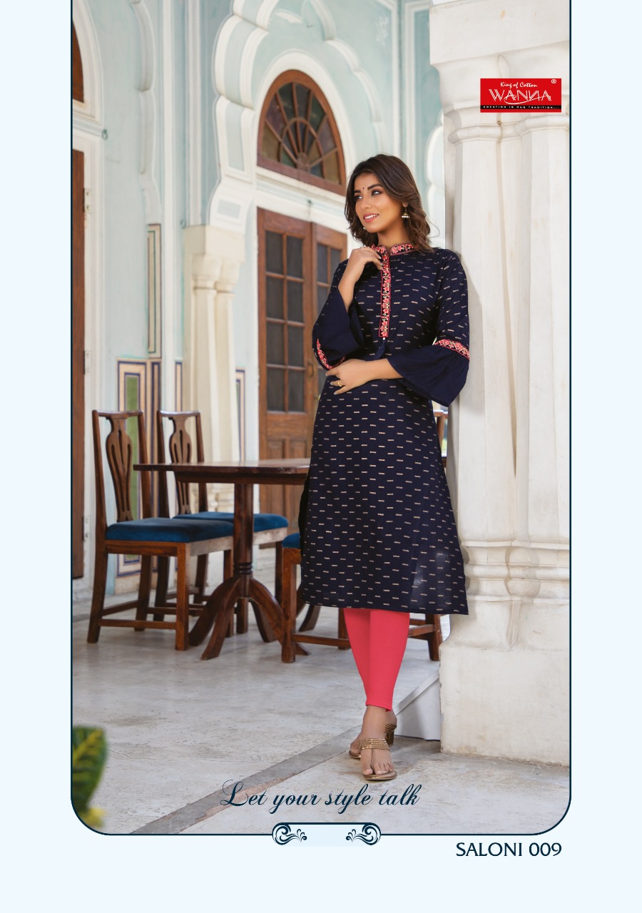 Wanna Looks Presents Saloni Designer Casual Fancy Rayon Kurti Catalog At Wholesale Rate In Surat