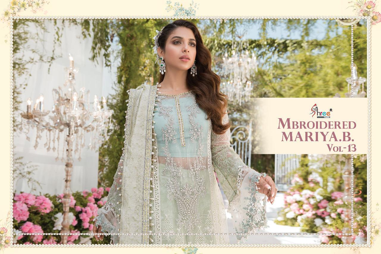 Shree Fab Presants Mbroidered Mariya.b-13 Haveay Embroderd Organja & Net Pakistani Suit Collection At Wholesale Rate In Surat