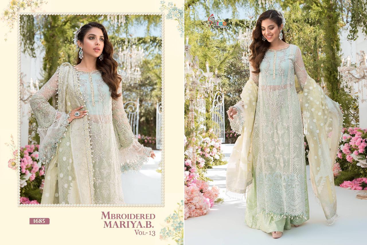 Shree Fab Presants Mbroidered Mariya.b-13 Haveay Embroderd Organja & Net Pakistani Suit Collection At Wholesale Rate In Surat