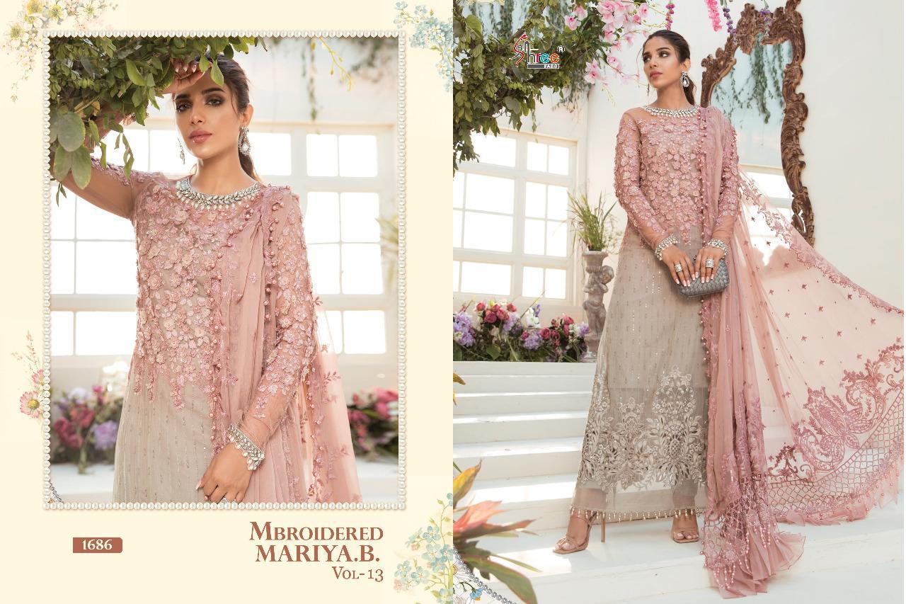 Shree Fab Presants Mbroidered Mariya.b-13 Haveay Embroderd Organja & Net Pakistani Suit Collection At Wholesale Rate In Surat