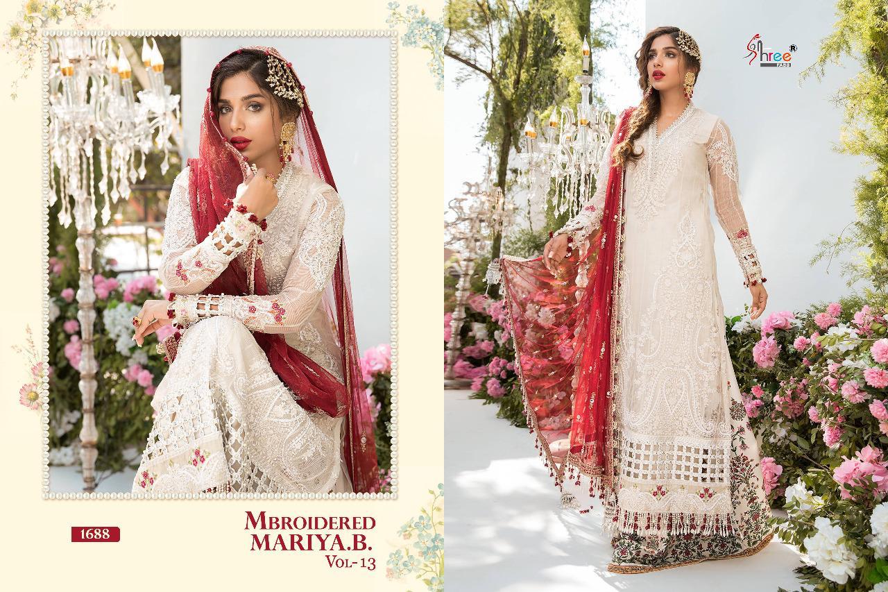 Shree Fab Presants Mbroidered Mariya.b-13 Haveay Embroderd Organja & Net Pakistani Suit Collection At Wholesale Rate In Surat