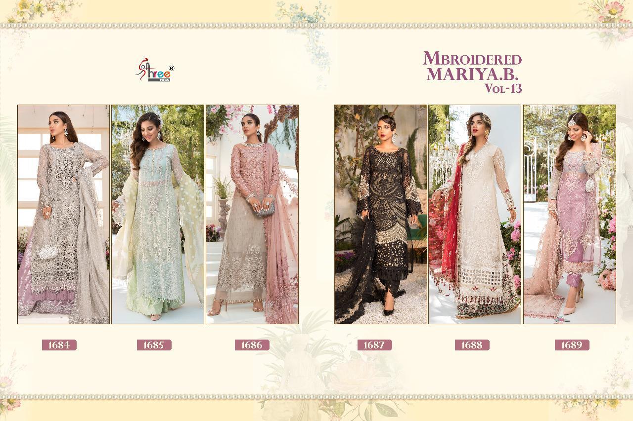 Shree Fab Presants Mbroidered Mariya.b-13 Haveay Embroderd Organja & Net Pakistani Suit Collection At Wholesale Rate In Surat