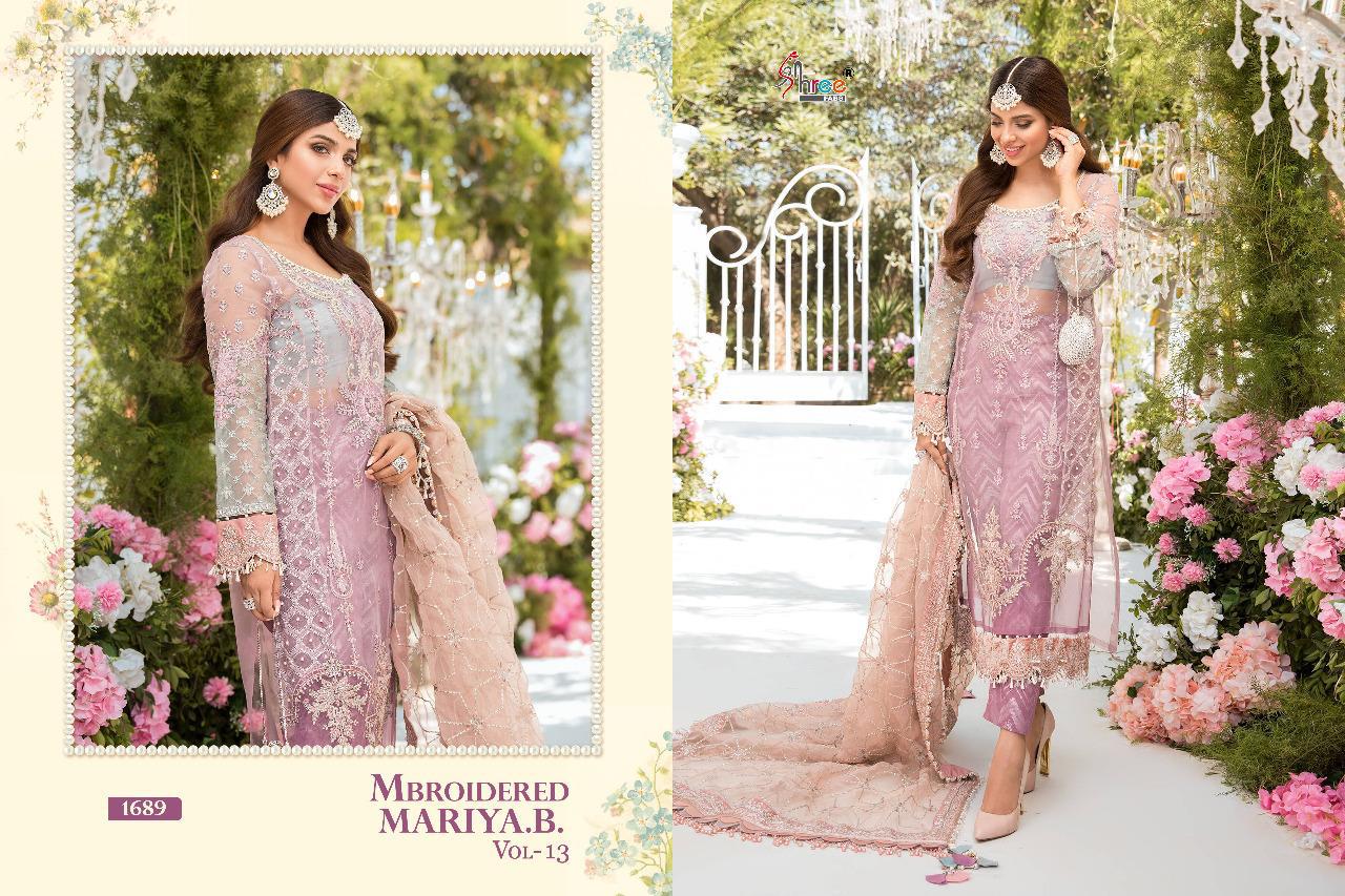 Shree Fab Presants Mbroidered Mariya.b-13 Haveay Embroderd Organja & Net Pakistani Suit Collection At Wholesale Rate In Surat